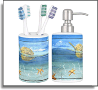 Colorful Starfish Sky Tooth Brush Holder & Soap Dispenser